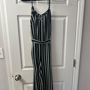 Wide leg stripped romper